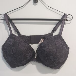 Victoria's Secret Lightly Lined Demi Bra Lace Underwire Push Up Dark Purple 42DD